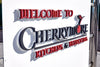Example of External Signage, 3D lettering and logo for Cherrymore Kitchens, by Signworx, 3d letters are finished in 2 colours Red and Charcoal and are presented on stand off fixings enhancing the 3D effect 
