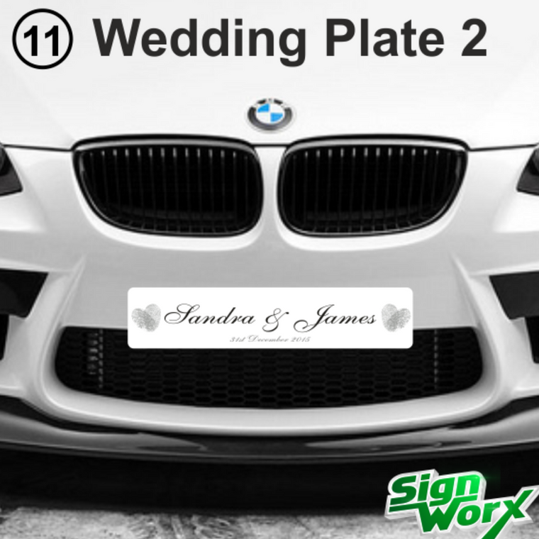 Wedding number plates Ireland Signage Donegal, Trade Signs Ireland, 3D Lettering, Lazer Engraving, Lazer Cutting, CNC, Retail, Trade, Industry, Office, Home, Auto