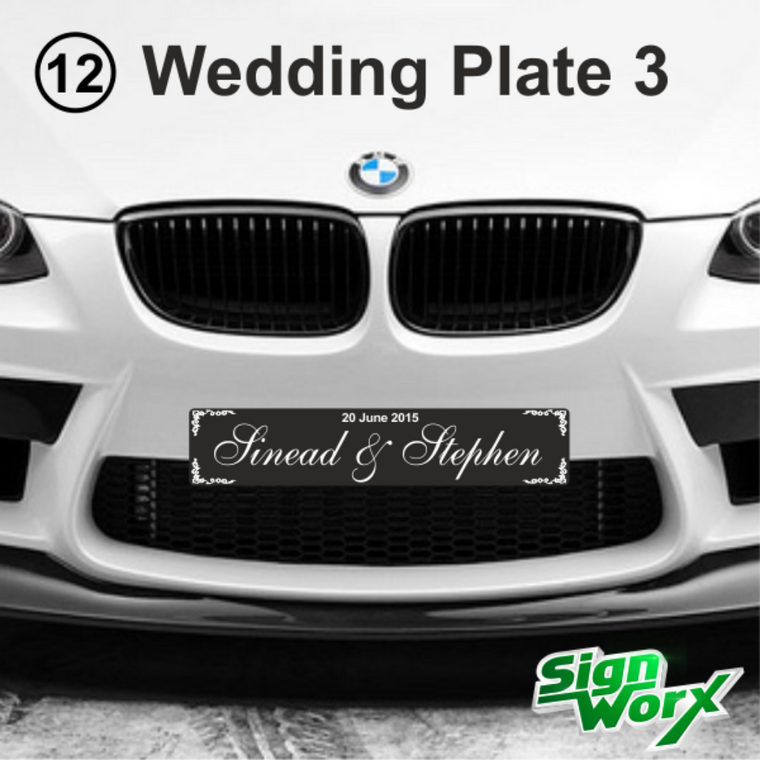 Wedding number plates Ireland Signage Donegal, Trade Signs Ireland, 3D Lettering, Lazer Engraving, Lazer Cutting, CNC, Retail, Trade, Industry, Office, Home, Auto