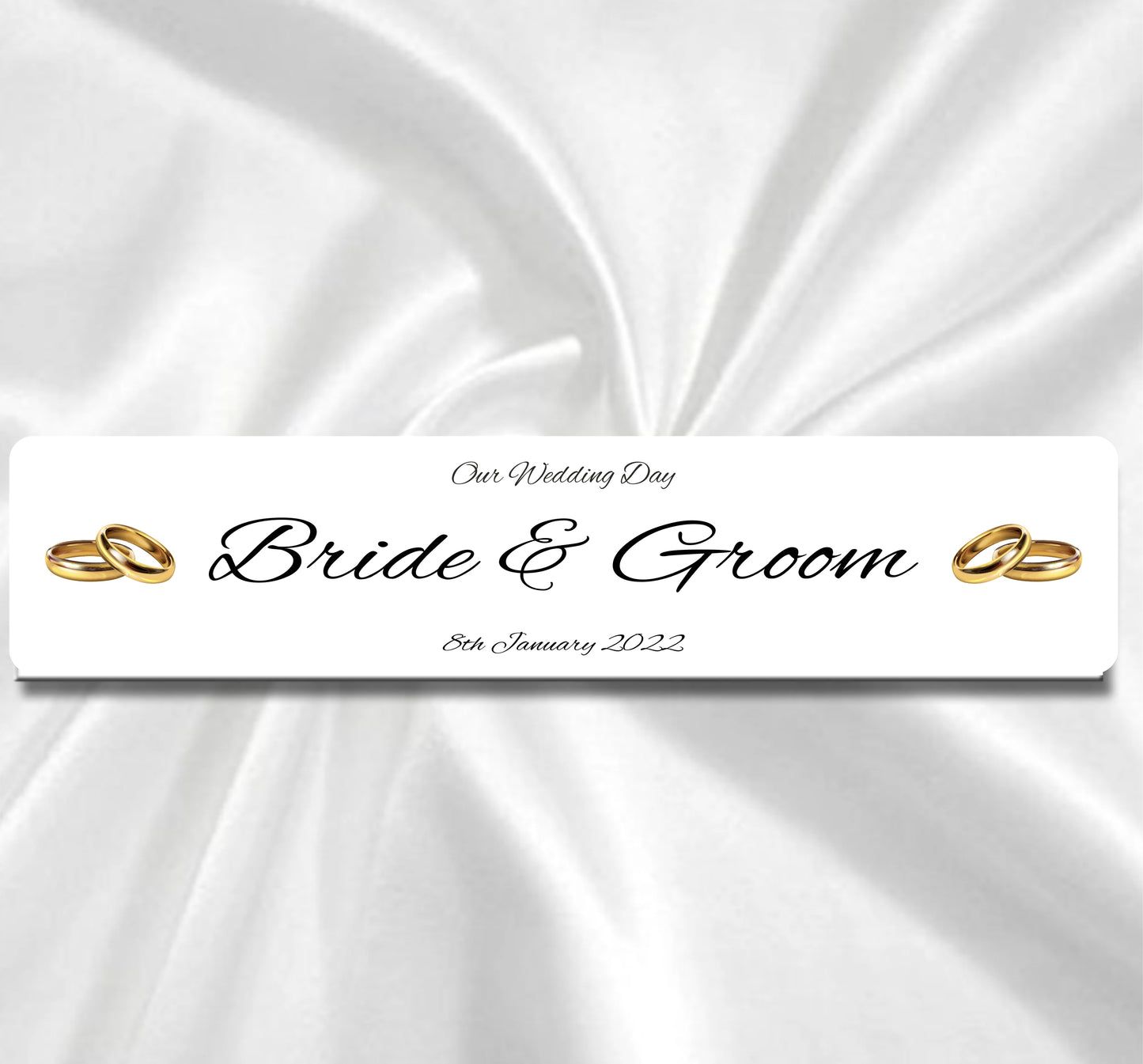 Gold Wedding ring design wedding car plate