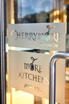 frosted glass graphics for cherrymore kitchens designed, manufactured and fitted by signworx.ie