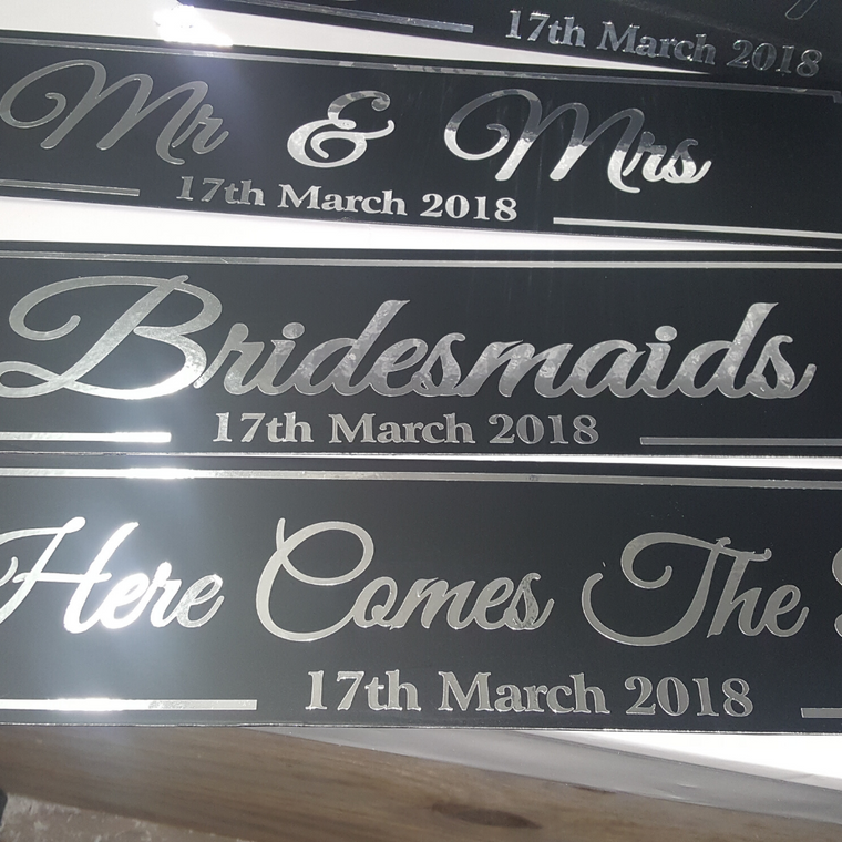 Wedding number plates Ireland Signage Donegal, Trade Signs Ireland, 3D Lettering, Lazer Engraving, Lazer Cutting, CNC, Retail, Trade, Industry, Office, Home, Auto