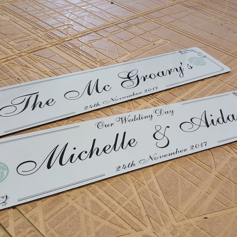 Wedding number plates Ireland Signage Donegal, Trade Signs Ireland, 3D Lettering, Lazer Engraving, Lazer Cutting, CNC, Retail, Trade, Industry, Office, Home, Auto