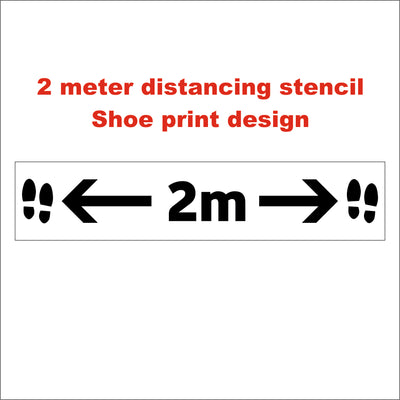 2M Distancing shoe print Stencil available from signworx.ie