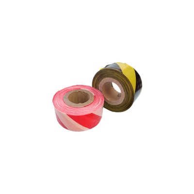 Red and white + yellow and black non adhesive barrier tapes available from signworx.ie