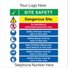 Site Safety Signage part of our vast range of Health and safety signage, this one can be customised with your logo and phone number, contact signworx.ie