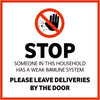 Red, white and black Weak Immunity in this Household safety sign available from signworx.ie