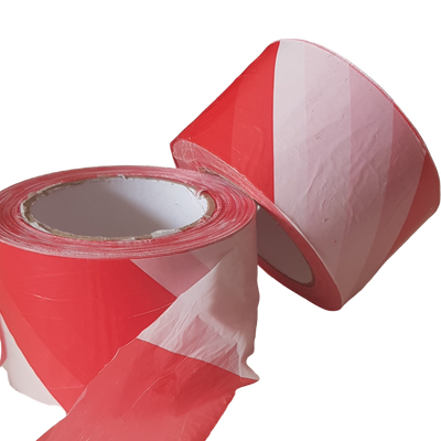 Red and white non adhesive barrier tapes available from signworx.ie